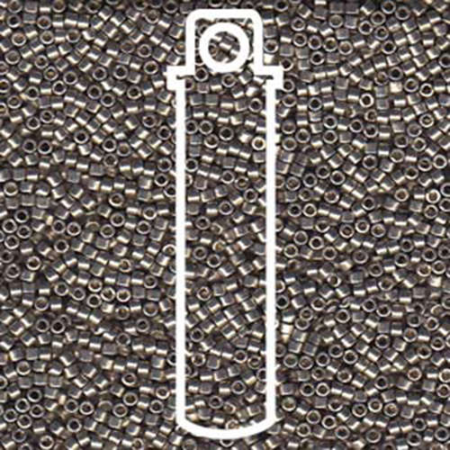 Miyuki 11/0 Delica Bead - DB1851 - Duracoat Galvanized Light Smoky Pewter - 7.2gm Tube