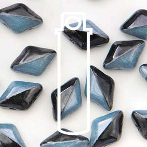 Gem Duo 8mm x 5mm - GD8503849-14464 - Duet Black & White Blue Luster - 8gm Tube