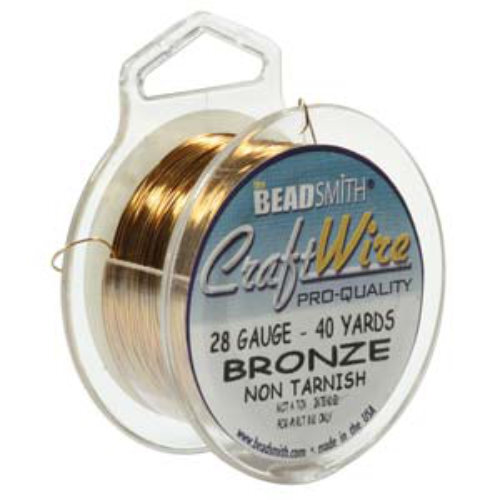 Tarnish Resistant Soft Temper Bronze 28 Gauge Round Wire - 40yd / 36m Spool - CW28R-BZ-40