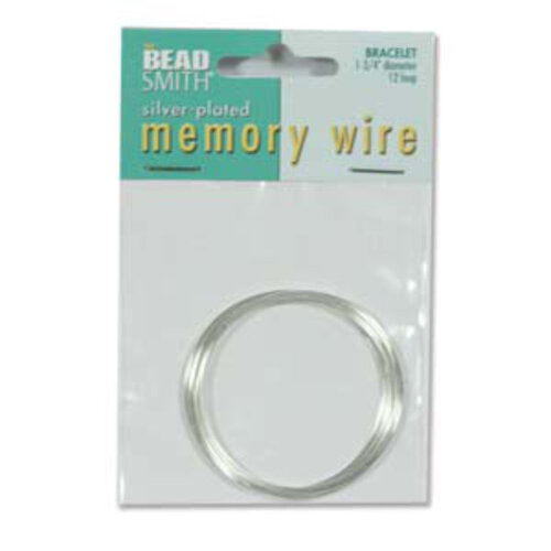 Memory Wire 1 3/4in 12 Turns Silver Plated - Round Bracelet - CBWS17512