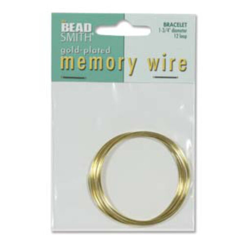 Memory Wire 1 3/4in 12 Trn Gold Plated - Round Bracelet - CBWG17512