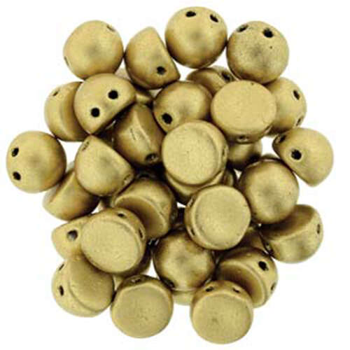 7mm Cabochon 2 Hole - Matte Metallic Flax - CAB07-K0171JT - 100gm Bag