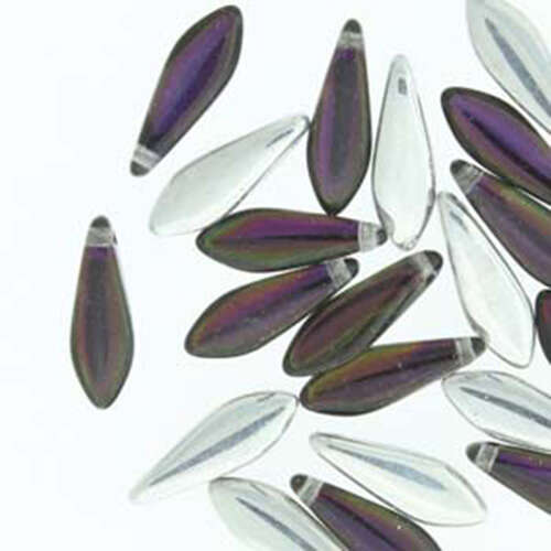 Dagger 5mm x 16mm Backlit Purple Haze 25 Bead Strand - DGR51600030-29532