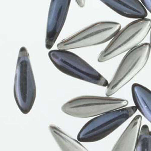Dagger 5mm x 16mm Backlit Periwinkle 25 Bead Strand - DGR51600030-26901