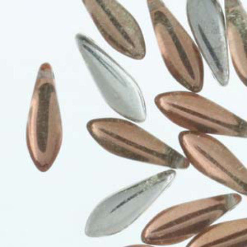Dagger 5mm x 16mm Backlit Peach 25 Bead Strand - DGR51600030-27102