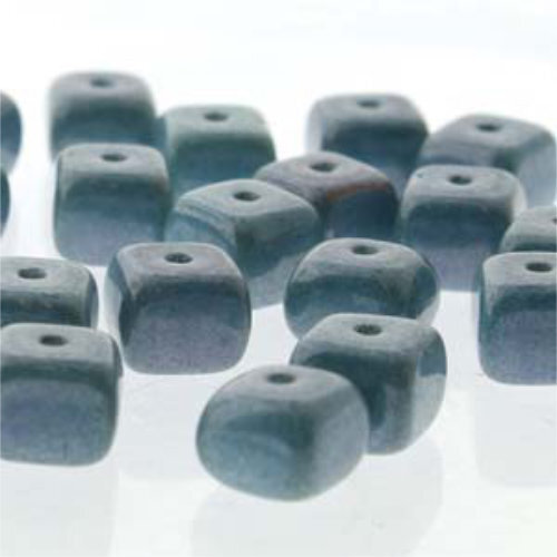 Cube Bead 5mm x 7mm - Chalk Blue Luster - CU57-02010-14464 - 30 Bead Strand