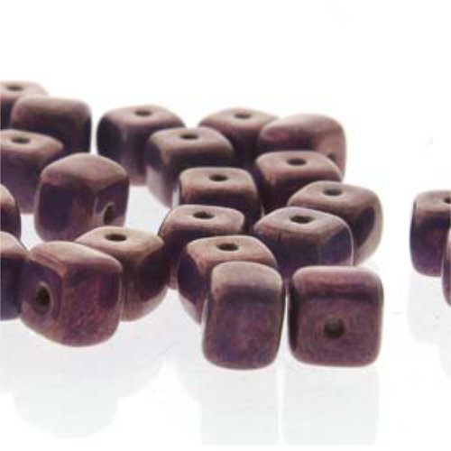 Cube Bead 5mm x 7mm - Chalk Purple Vega - CU57-02010-15726 - 30 Bead Strand