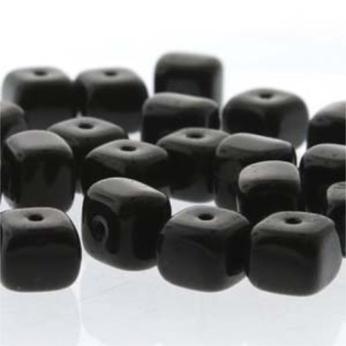 Cube Bead 6mm x 9mm - Jet - CU69-23980 - 30 Bead Strand