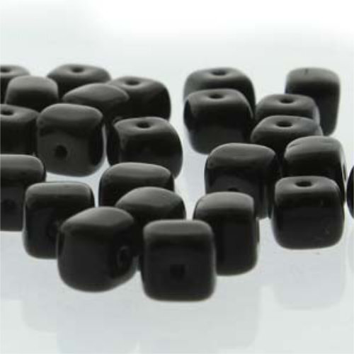 Cube Bead 5mm x 7mm - Jet - CU57-23980 - 30 Bead Strand