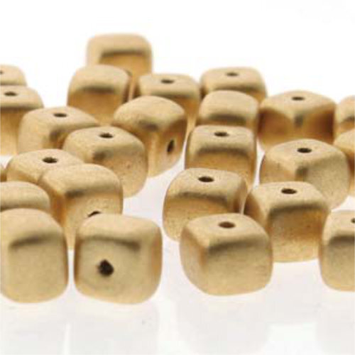 Cube Bead 6mm x 9mm - Bronze Pale Gold - CU69-00030-01710 - 30 Bead Strand