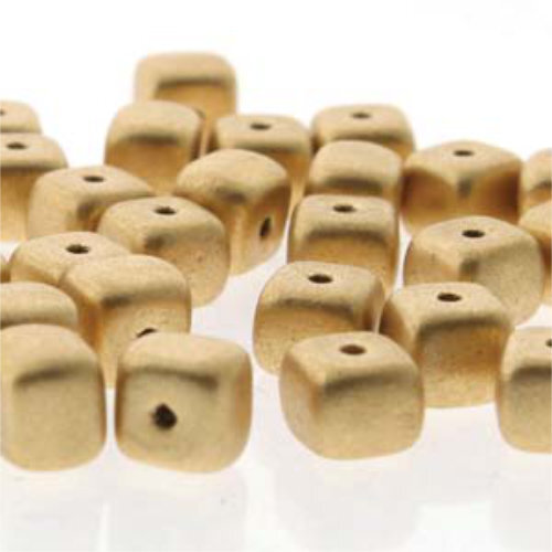 Cube Bead 5mm x 7mm - Bronze Pale Gold - CU57-00030-01710 - 30 Bead Strand