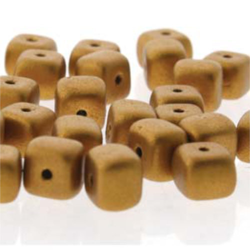 Cube Bead 6mm x 9mm - Bronze Gold - CU69-00030-01740 - 30 Bead Strand