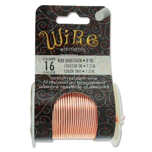 Tarnish Resistant Medium Temper Rose Gold 16 Gauge Round Wire - 8yd / 7.3mm Roll - NTW16RG