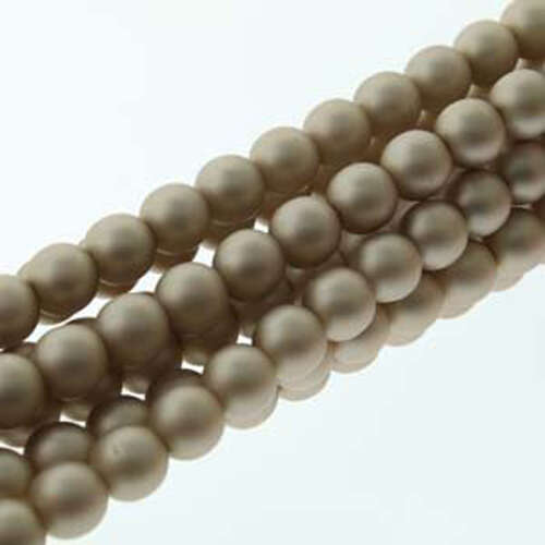 4mm Czech Glass Pearl - 120 Bead Strand - PRL04-70416M - Matte Champagne