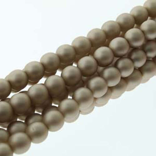 6mm Czech Glass Pearl - 75 Bead Strand - PRL06-70416M - Matte Champagne*