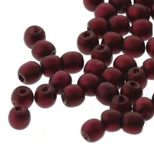 2mm Czech Glass Pearl - 150 Bead Strand - PRL02-17965M - Matte Burgundy