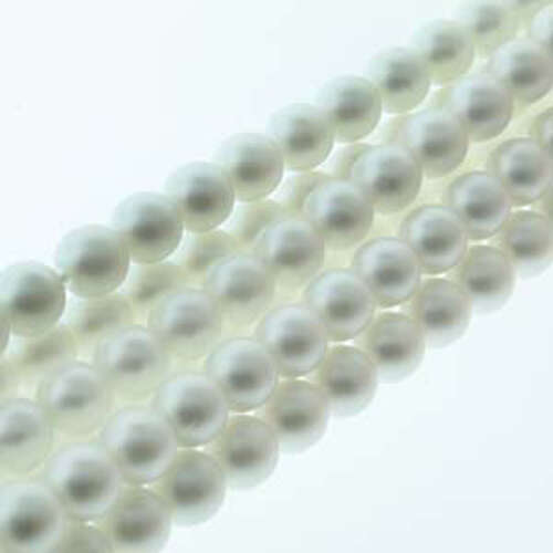 8mm Czech Glass Pearl - 75 Bead Strand - PRL08-70400M - Matte White