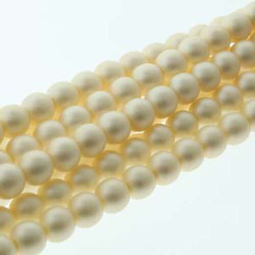 8mm Czech Glass Pearl - 75 Bead Strand - PRL08-70440M - Matte Cream