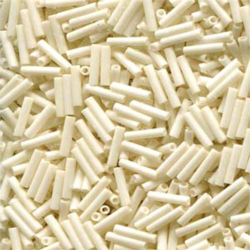 Miyuki 6mm Slender Bugle Bead - SLB136-2021 - Matte Opaque Cream - 100gm Bag