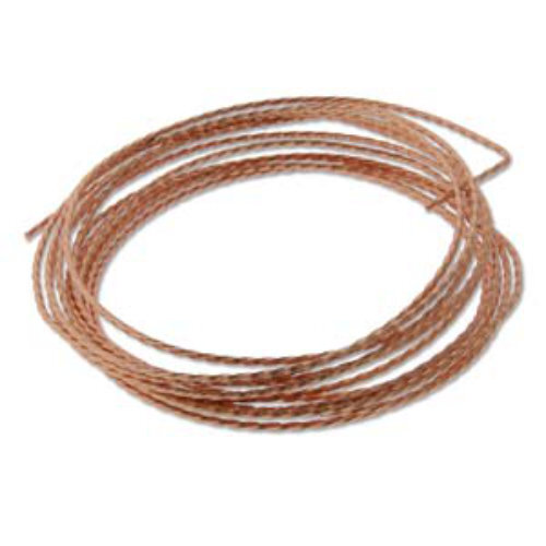Tarnish Resistant Soft Temper Natural Copper 18 Gauge Twisted Wire - 8ft / 2.4m Spool - CW18TS-NC-8
