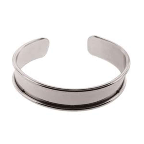 10mm Cuff Bracelet - Silver Plated - LF070SP