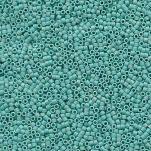 Miyuki 15/0 Delica Bead - DBS0878 - Matte Opaque Turquoise AB - 50gm Bag