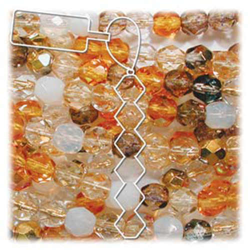 6mm Honey Butter Mix Round Faceted Beads, 25 Bead Strand - 6-FPR06MIX22