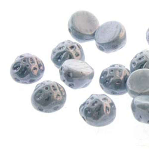 7mm Baroque Cabochon 2 Hole - Chalk Blue Luster - CCB0703000-14464 - 100gm Bag