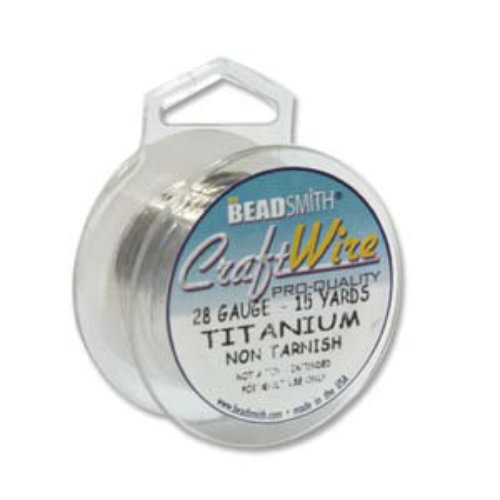 Tarnish Resistant Soft Temper Titanium 28 Gauge Round Wire - 15yd / 13m Spool - CW28R-TI-15