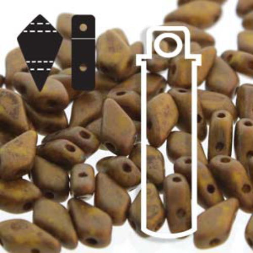 Kite 9mm x 5mm - KT9583120-85695 - Matte Lemon Bronze Picasso - 24gm Tube