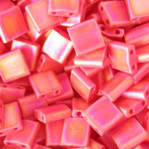 Miyuki Tila Bead - TL0408FR - Matte Opaque Red AB - 50gm Bag