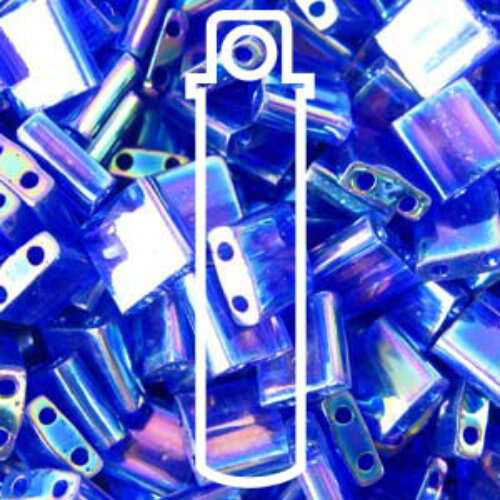 Miyuki Tila Bead - TL0177 - Transparent Cobalt AB - 7.2gm Tube