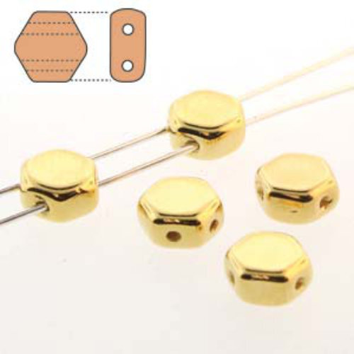 Honeycomb 6mm - HC06-GP - 24Kt Gold Plated - 30 Bead Strand