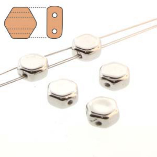 Honeycomb 6mm - HC06-NI - Nickel Plated  - 30 Bead Strand