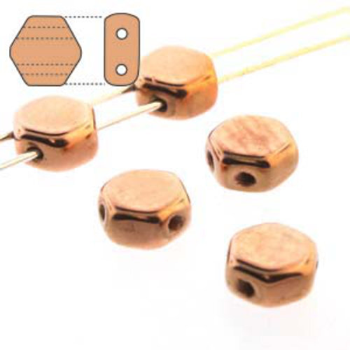 Honeycomb 6mm - HC06-CP - Copper Plated - 30 Bead Strand