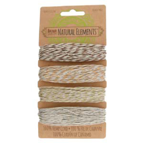 1.0mm Hemp Cord Metallic Vintage Mix - 4 x 9m Card - HEMP4295