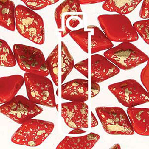 Gem Duo 8mm x 5mm - GD8593200-94401 - Red Gold Splash - 8gm Tube