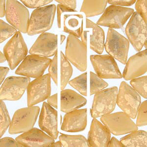 Gem Duo 8mm x 5mm - GD8513020-94401 - Ivory Gold Splash - 8gm Tube