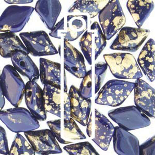 Gem Duo 8mm x 5mm - GD8533050-94401 - Royal Blue Gold Splash - 8gm Tube