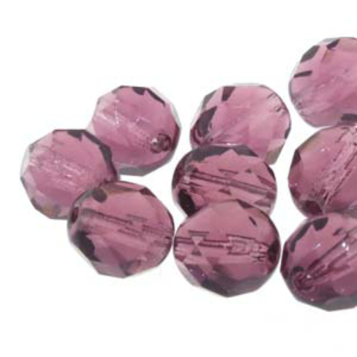 Cathedral Cut Octagonal 6mm Czech Glass Beads AMETHYST (Strand of 25)