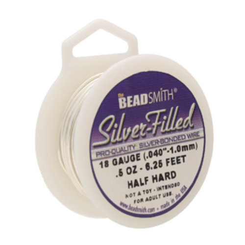 18 Gauge (1.0mm) - Half Hard Round Wire - 6.25Ft/1.9m 925 Silver Filled - SFW18HH