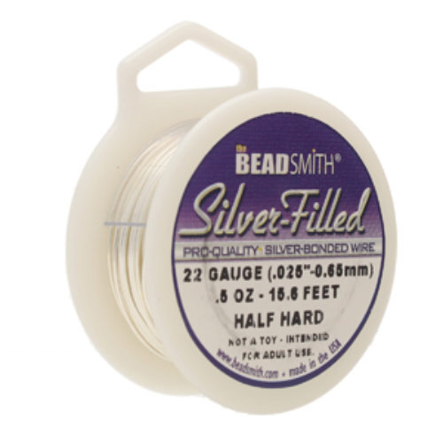 22 Gauge (0.64mm) - Half Hard Round Wire - 15.6Ft/4.7m  925 Silver Filled - SFW22HH