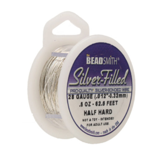 28 Gauge (0.33mm) - Half Hard Round Wire - 62Ft/18.8m  925 Silver Filled - SFW28HH