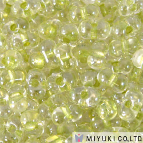 Miyuki Berry / Peanut Bead - BB-1527 - Sparkle Peridot Lined Crystal - 100gm Bag