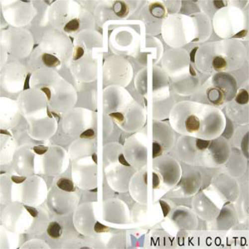 Miyuki Berry / Peanut Bead - BB-1F - Matte Silver Lined Crystal - 23gm Tube