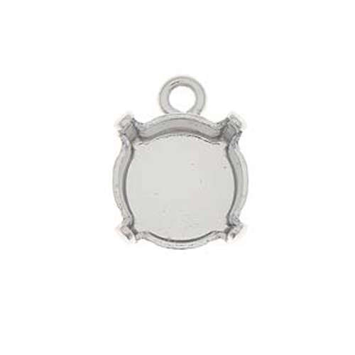 Gita - SS39 1088 Chaton Pendant Setting with a Top Loop - C5000726RH - Rhodium