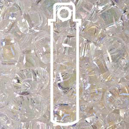 Twin Bead 2.5x5mm, Crystal Rainbow - 23gm Tube - TWN58205-TB
