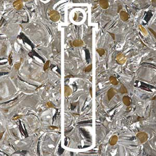 Twin Bead 2.5x5mm, Crystal with Silver Lining - 23gm Tube - TWN78102-TB