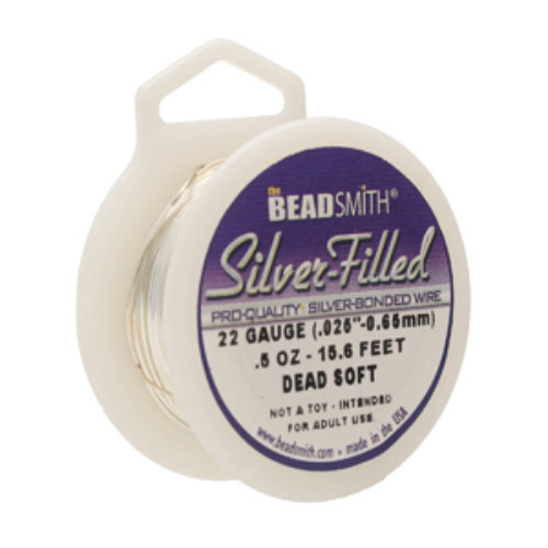 22 Gauge (0.64mm) - Dead Soft Round Wire - 15.6Ft/4.7m  925 Silver Filled - SFW22DS