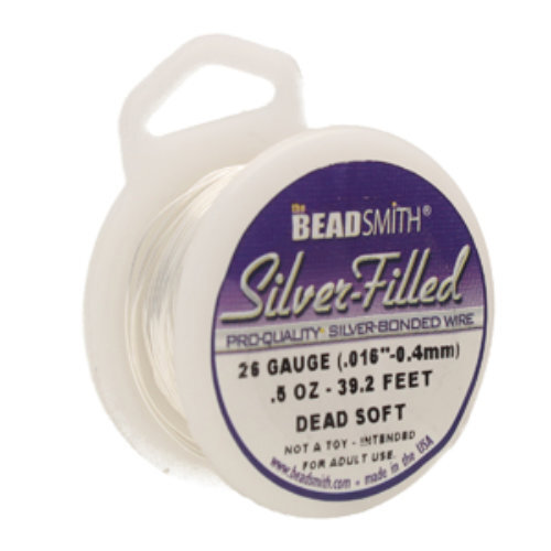 26 Gauge (0.41mm) - Dead Soft Round Wire - 39.25Ft/11.9m  925 Silver Filled - SFW26DS